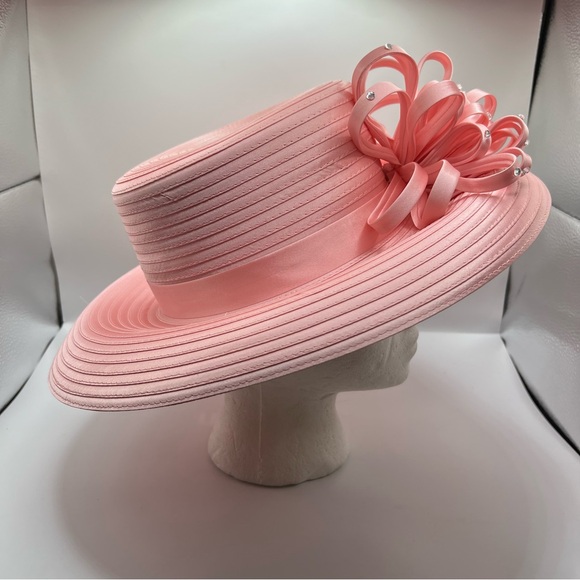 EY Signature Cream Church, Kentucky Hat with Ribbon and Gem Embellishment main image 8
